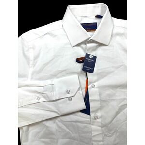 GIORGIO FIORELLI M5 Men's 15-15.5 Expandable Neck White Dress Shirt 34/35 Sleeve